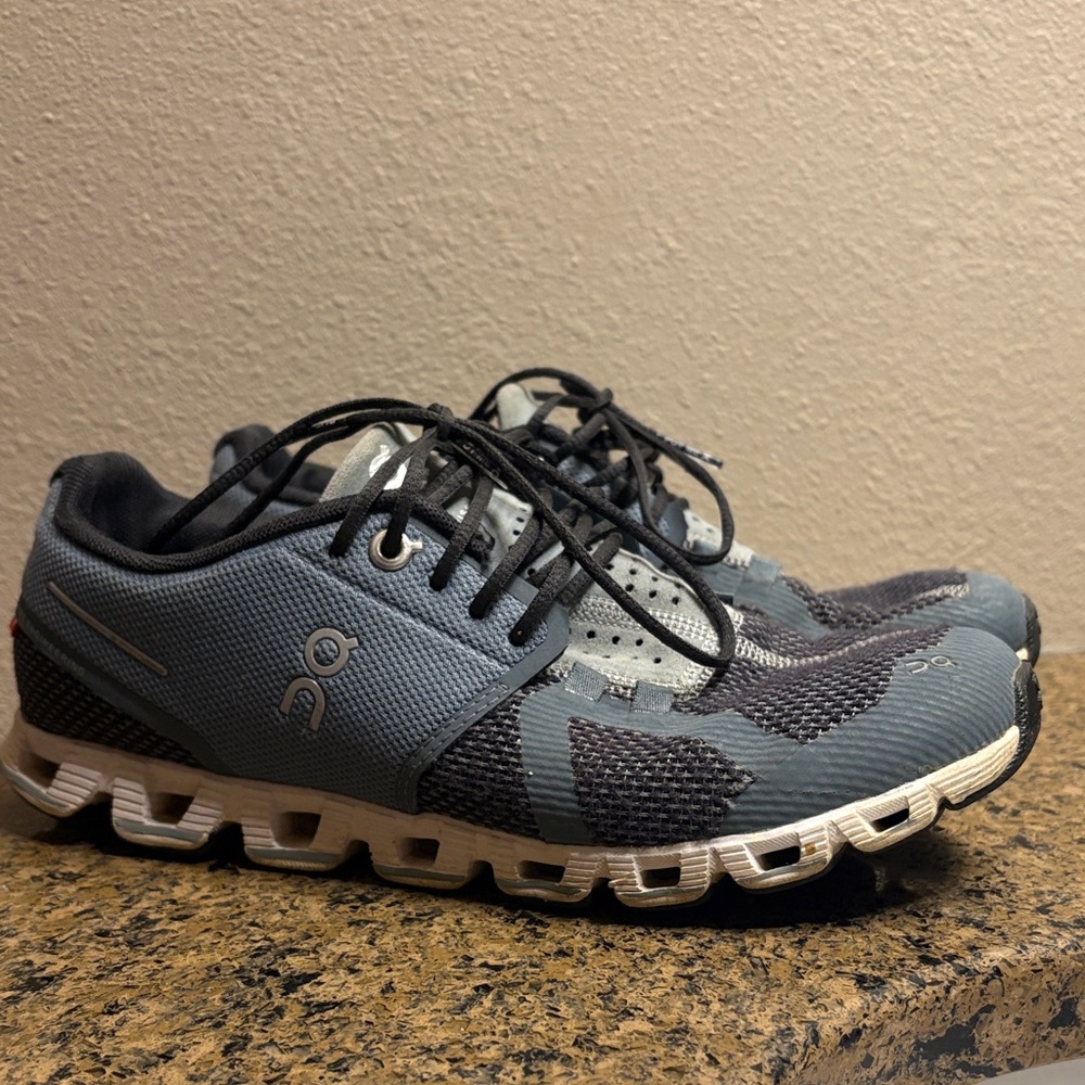 On Running Gray and Black Athletic Shoes